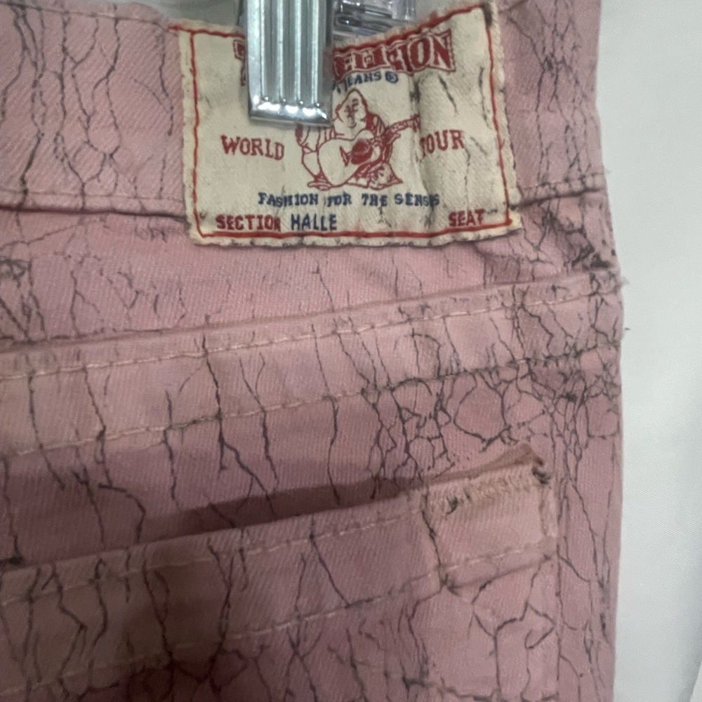 True Religion Crinkle Print Halle Jeans Sz 31 - Picture 5 of 5